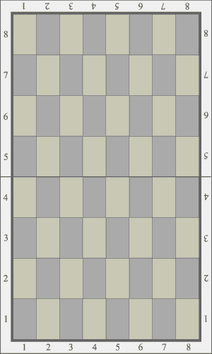 game board has 8 verticals and 8 horizontals that forms 64 squares